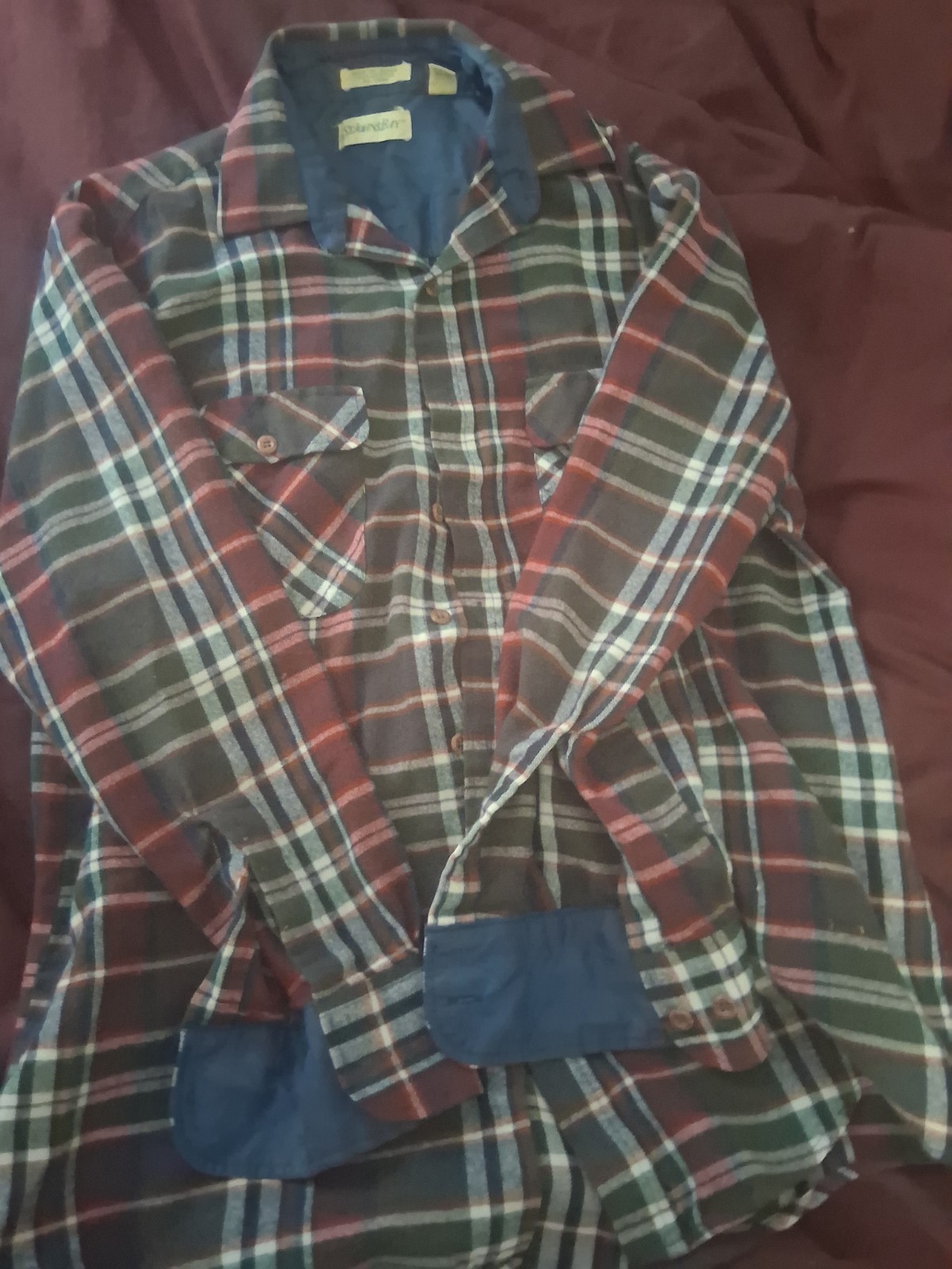 Vintage St. John\'s Bay Big Mac Flannel Shirt Mens Large Tall Heavy USA Made