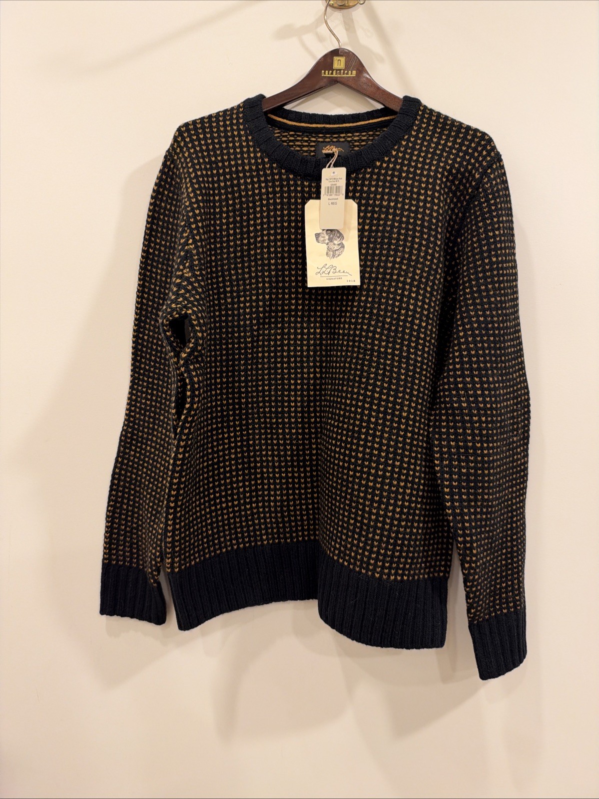 L.L. Bean Signature 1980 Matinicus Rock Wool Knit Birds Eye Sweater Mens Large L.L. Bean Signature 1980 Matinicus Rock Wool Knit Birds Eye Sweater Mens Large