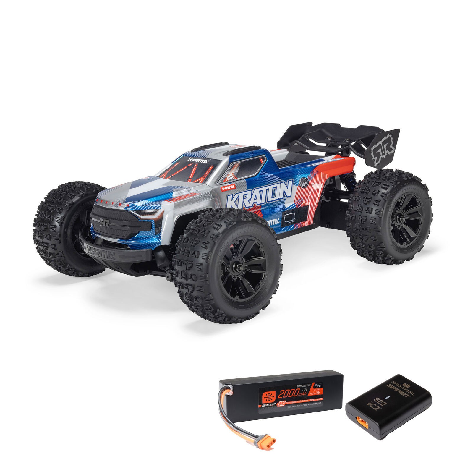 ARRMA 1/16 Mini KRATON 3S DSC 4X4 RTR Brushless Speed Truck- Red/Blue ARA2508ST1