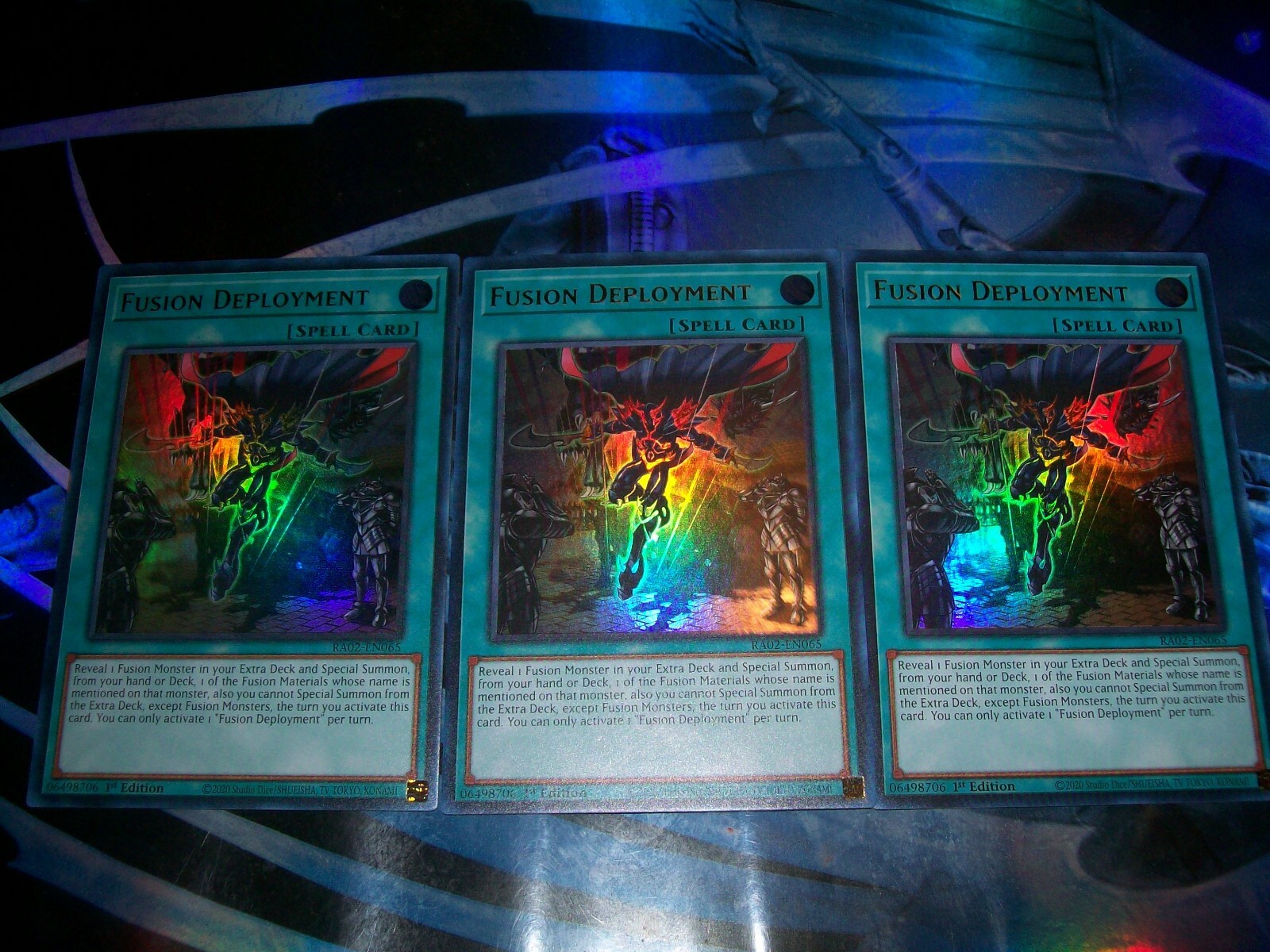 3x Fusion Deployment 1st Edition Ultra Rare RA02-EN065 Yu-Gi-Oh 3x Fusion Deployment 1st Edition Ultra Rare RA02-EN065 Yu-Gi-Oh