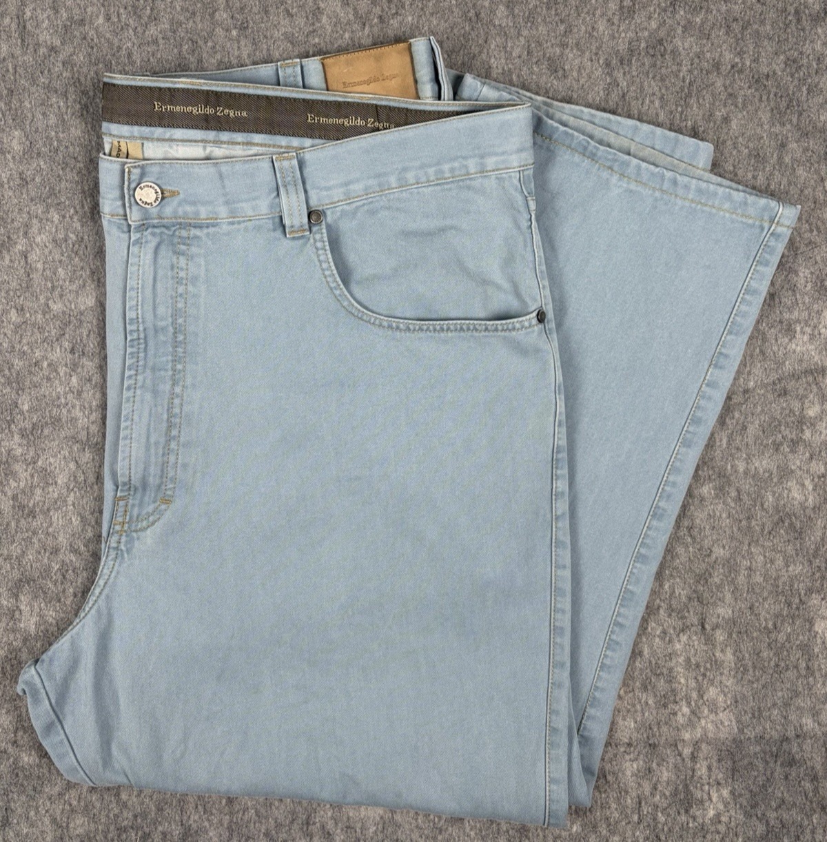 Ermenegildo Zegna Jens Mens 44B Light Blue Denim Straight Leg 5 Pocket Italy Ermenegildo Zegna Jens Mens 44B Light Blue Denim Straight Leg 5 Pocket Italy