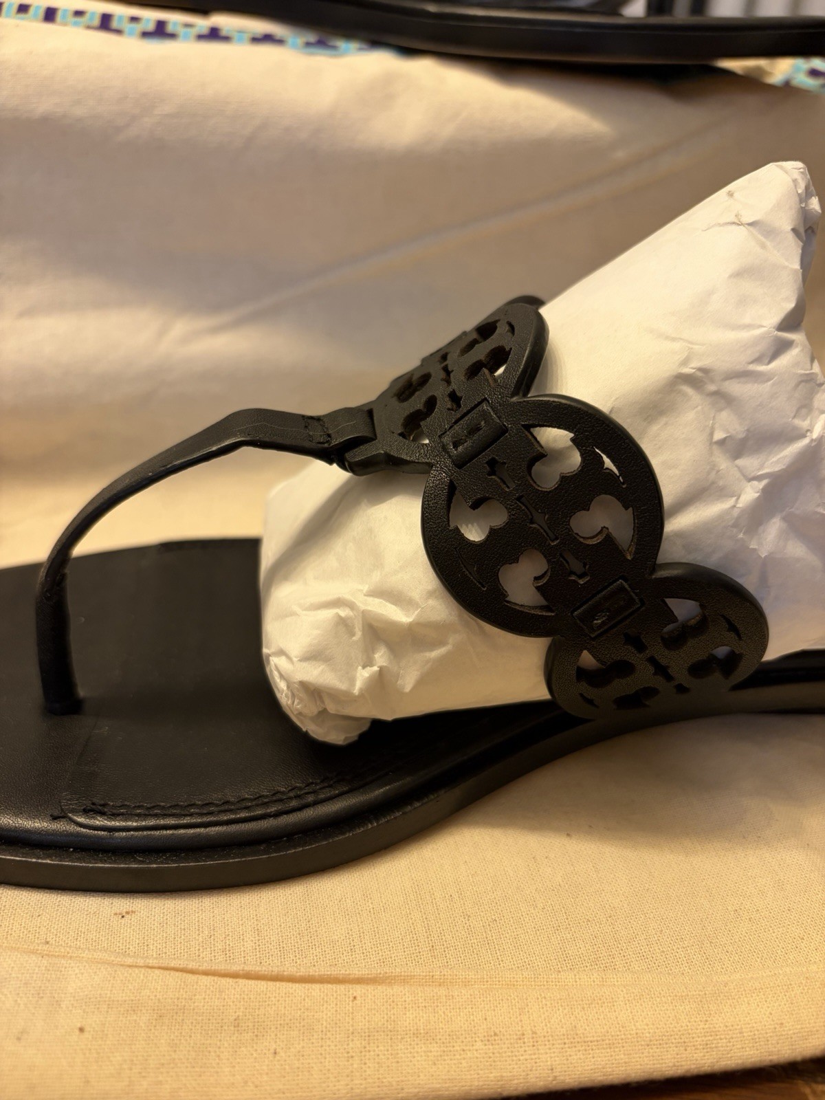 100% Authentic Tory Burch Mini Miller Medallion Thong Sandals