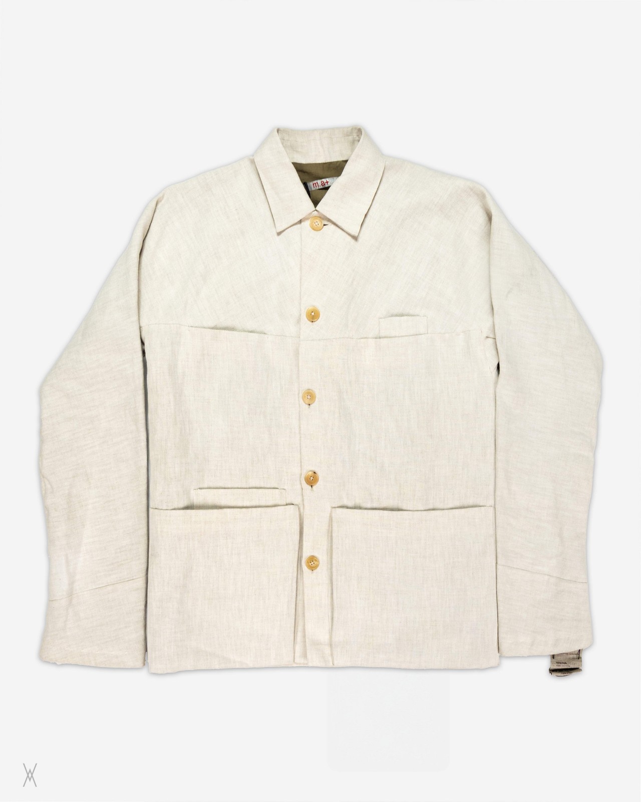 M.A+ Maurizio Amadei Linen-Cotton Work Jacket Beige Mens M
