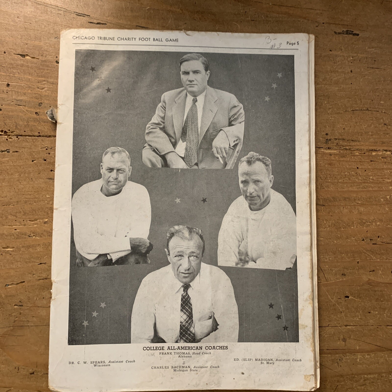 1935 College All-Stars vs Chicago Bears Football Program Tribune **MISSING COVER 1935 College All-Stars vs Chicago Bears Football Program Tribune **MISSING COVER