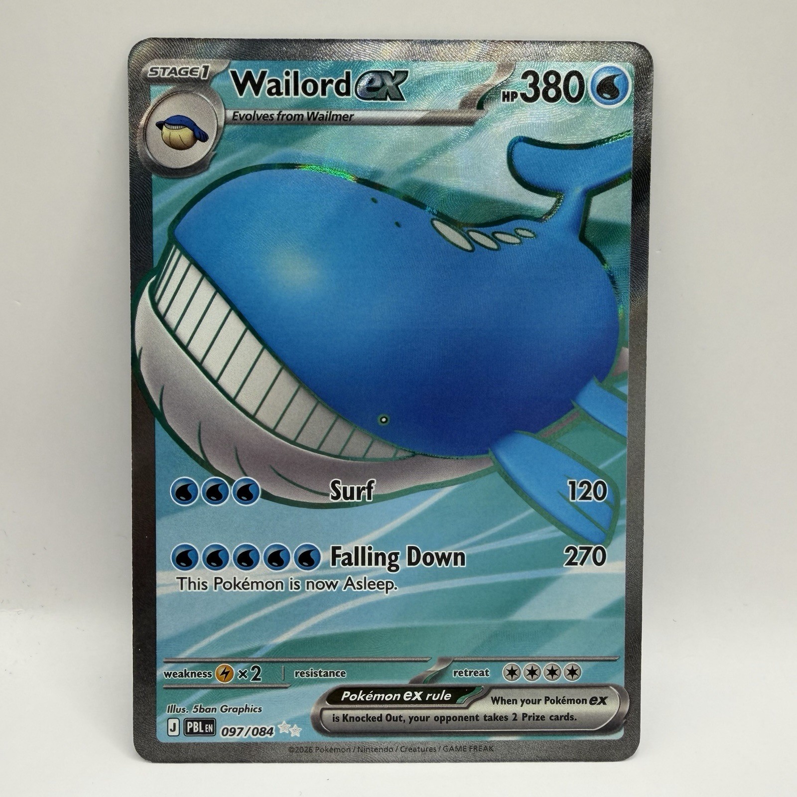 Wailord EX 097/084 Pokémon ME05: Pitch Black Ultra Rare Holo 2026 NM