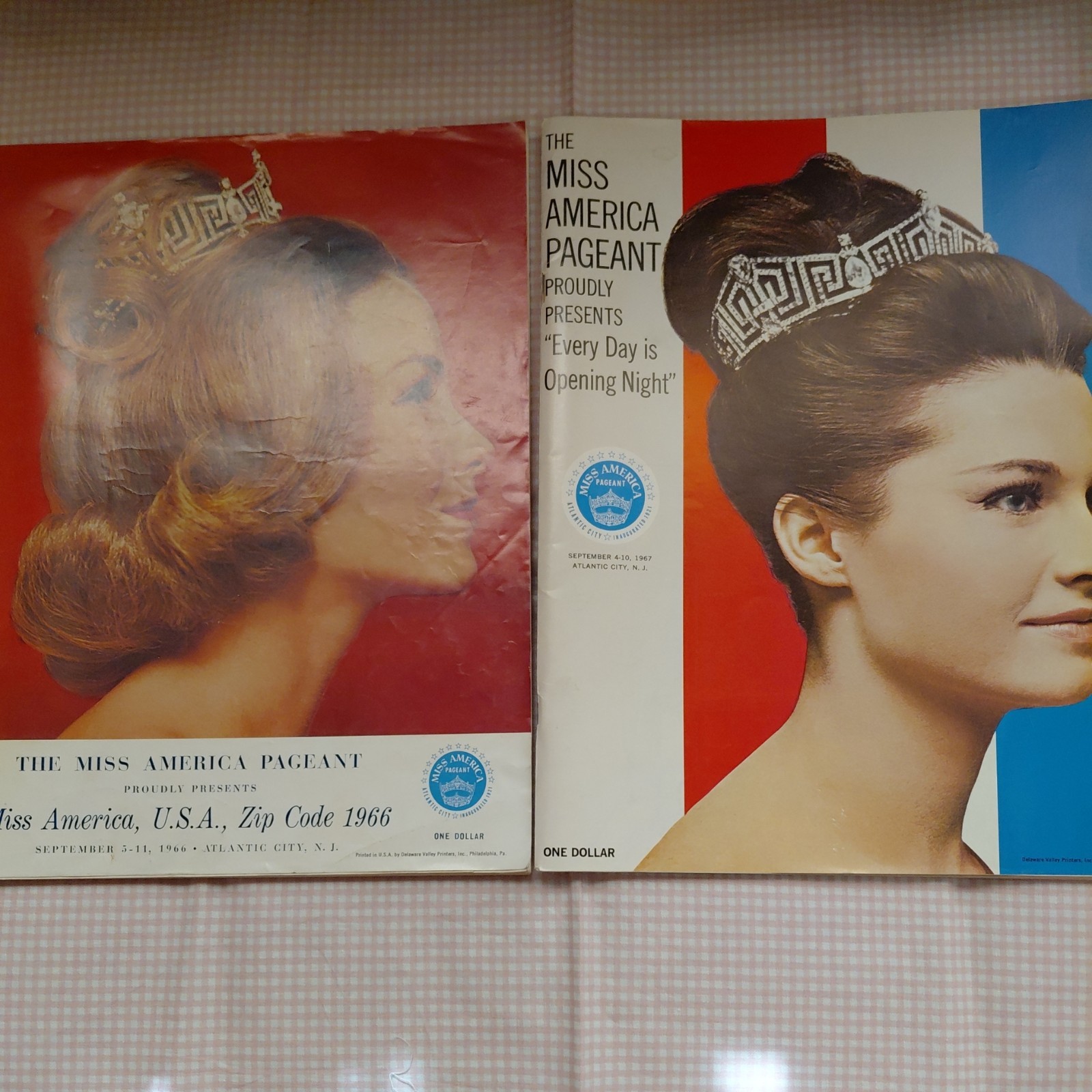 Pair Vintage Miss America Miss America Pageant Programs 1966 & 1967 Complete 