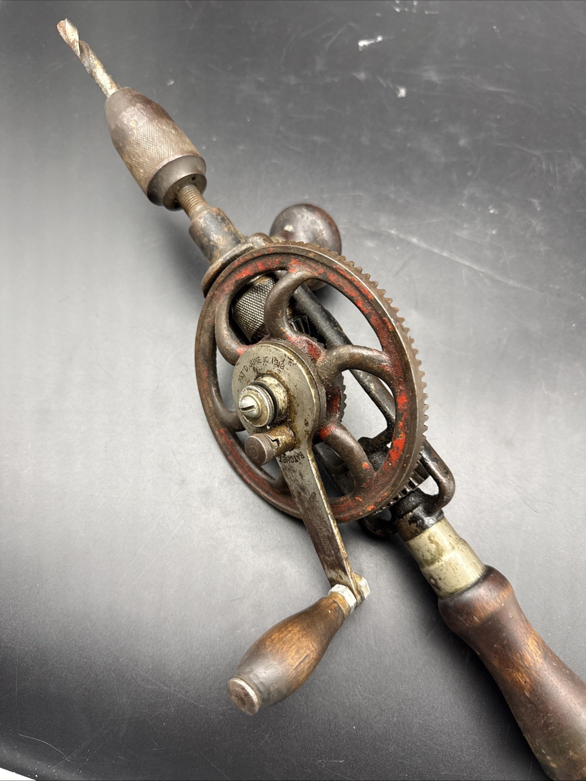 Vtg Antique Millers Falls No. 1980 Ratcheting Eggbeater Hand Drill USA Pat. 1913 Vtg Antique Millers Falls No. 1980 Ratcheting Eggbeater Hand Drill USA Pat. 1913