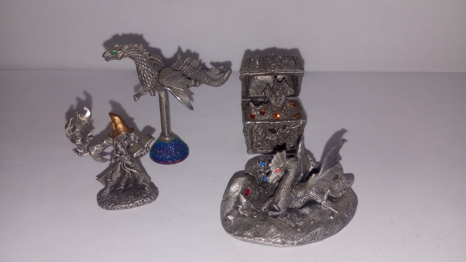 Vintage Rawcliffe Pewter Miniature LOT - RF1273 RF1280 RF3988 Dragon Treasure Vintage Rawcliffe Pewter Miniature LOT - RF1273 RF1280 RF3988 Dragon Treasure