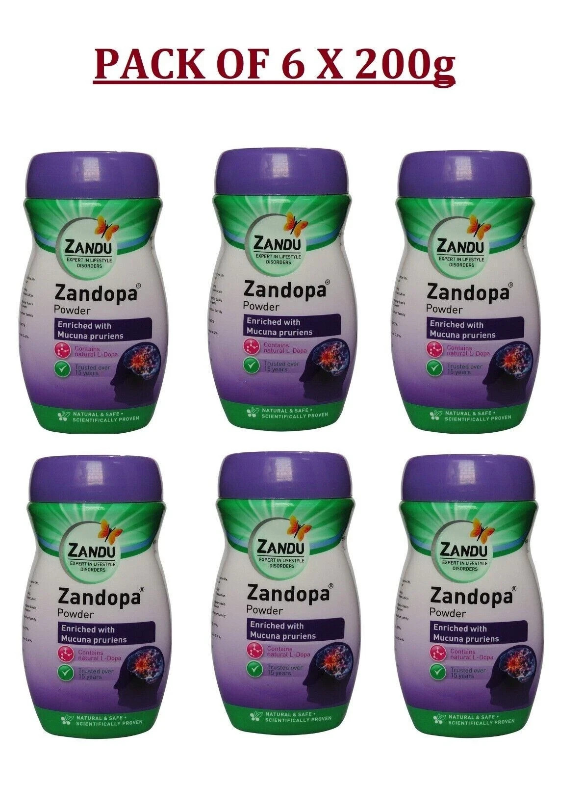 Zandu Zandopa HERB Ayurvedic Powder 200G X6 Zandu Zandopa HERB Ayurvedic Powder 200G X6