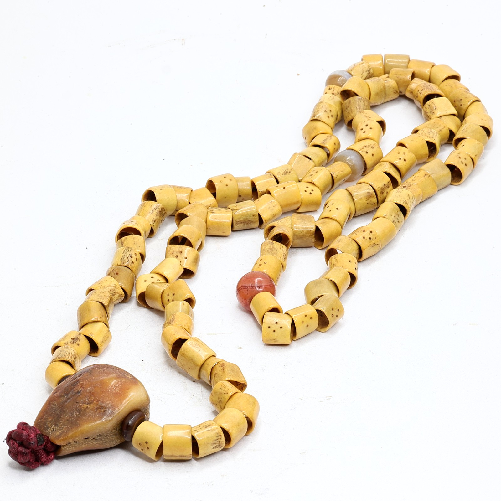 19thC Antique Tibet Buddhist 108 Dakini Bone Rosary Mala Kapala Guru Bead 19thC Antique Tibet Buddhist 108 Dakini Bone Rosary Mala Kapala Guru Bead