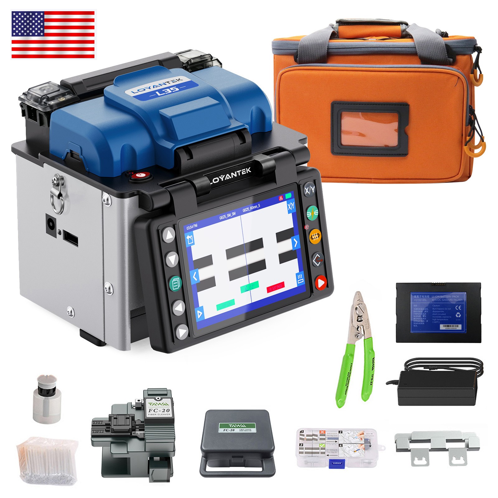 L35 Mini Fiber Optic Fusion Splicer 8s heating Fiber Splicer FTTX Splicer Kit