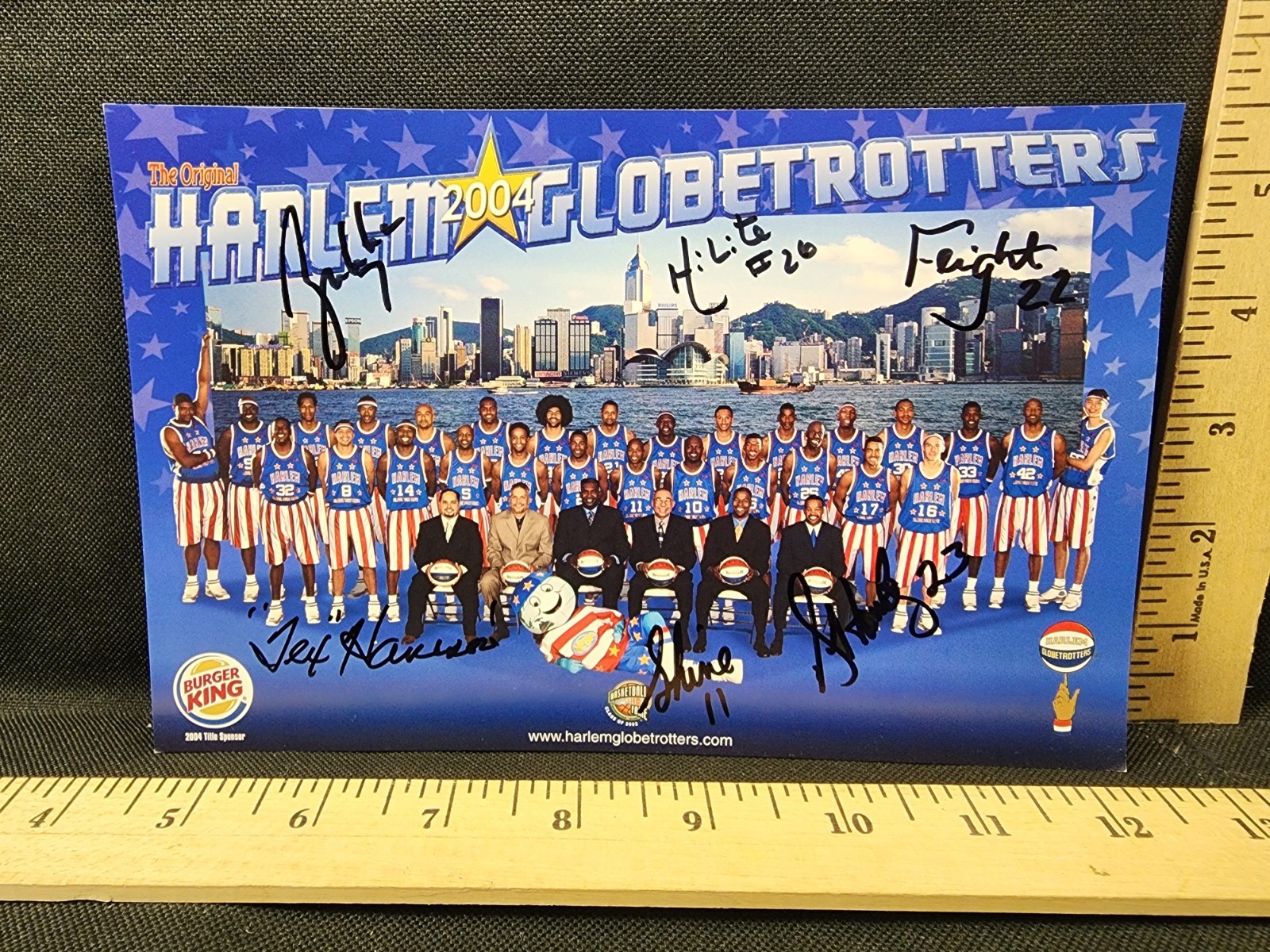 2004 Harlem Globetrotters Signed Mini Poster 6 Player Autographs New 