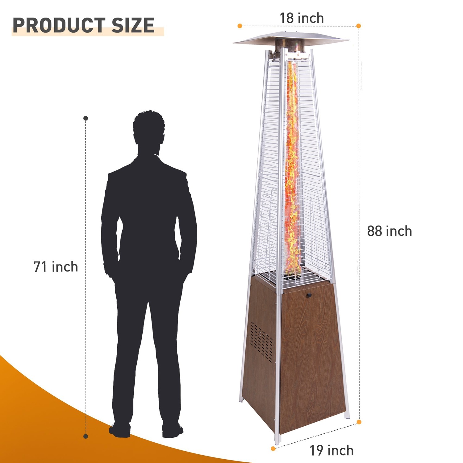 48,000 BTU Pyramid Patio Heater Backyard Winter Patio Outdoor Heater w/Cover 48,000 BTU Pyramid Patio Heater Backyard Winter Patio Outdoor Heater w/Cover