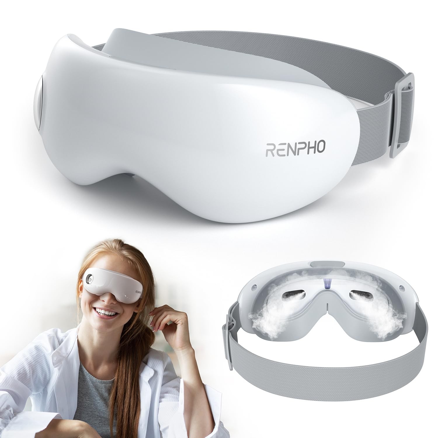 RENPHO Eyespa Mist Mask Eye Massager Heated Steam, Bluetooth Music, Rechargeable RENPHO Eyespa Mist Mask Eye Massager Heated Steam, Bluetooth Music, Rechargeable