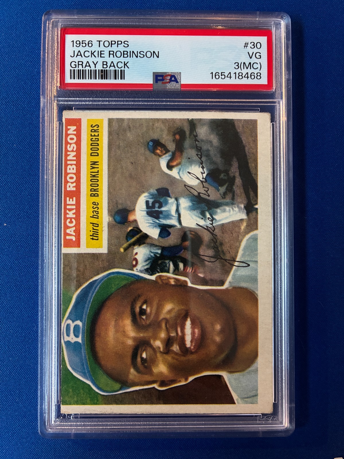 1956 Topps Jackie Robinson #30 Gray Back PSA 3 VG MC Brooklyn Dodgers Vintage 1956 Topps Jackie Robinson #30 Gray Back PSA 3 VG MC Brooklyn Dodgers Vintage