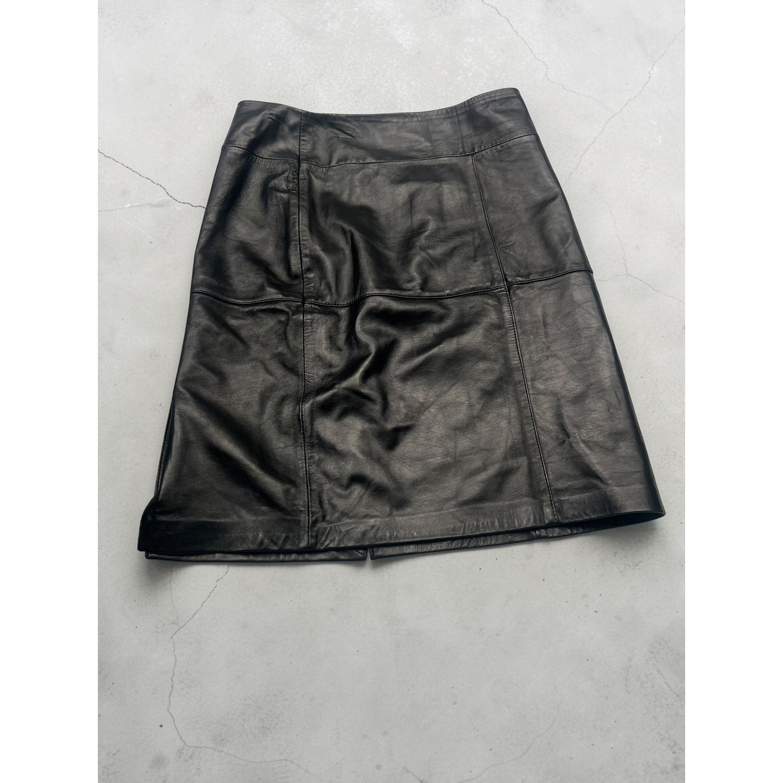 Vintage Jaclyn Smith Black Leather Mini Skirt Womens Large Lined Y2K Genuine L Vintage Jaclyn Smith Black Leather Mini Skirt Womens Large Lined Y2K Genuine L