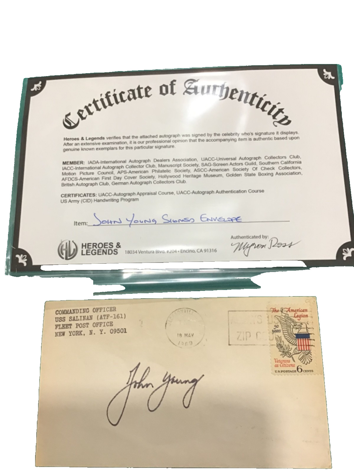 NASA Apollo 16 Astronaut John Young Original Autopen Signed Envelope 1969 🌖 NASA Apollo 16 Astronaut John Young Original Autopen Signed Envelope 1969 🌖