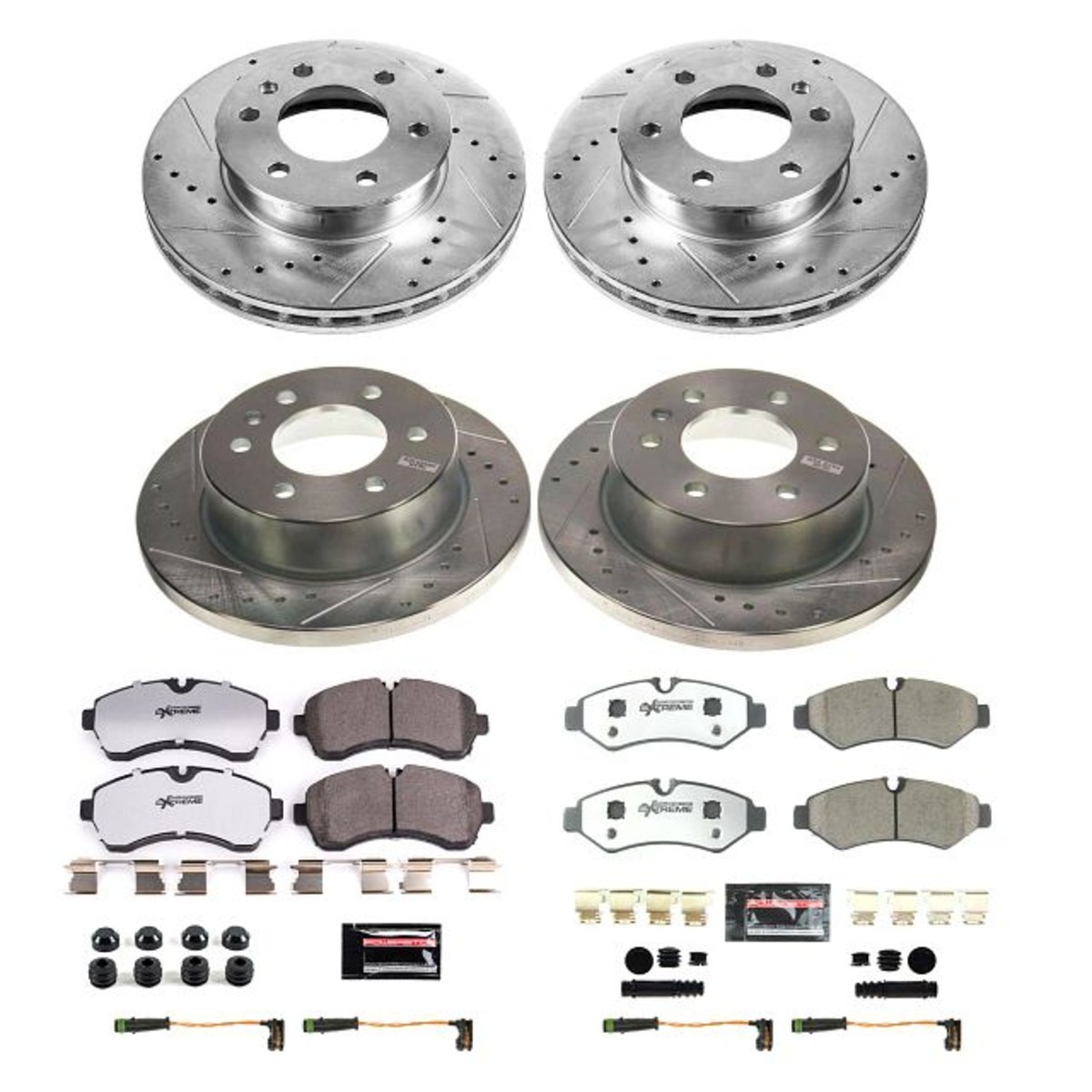 Powerstop Front Rear 4 Wheel 298mm Disc Rotors & Pads Kit for Sprinter 1500 2500