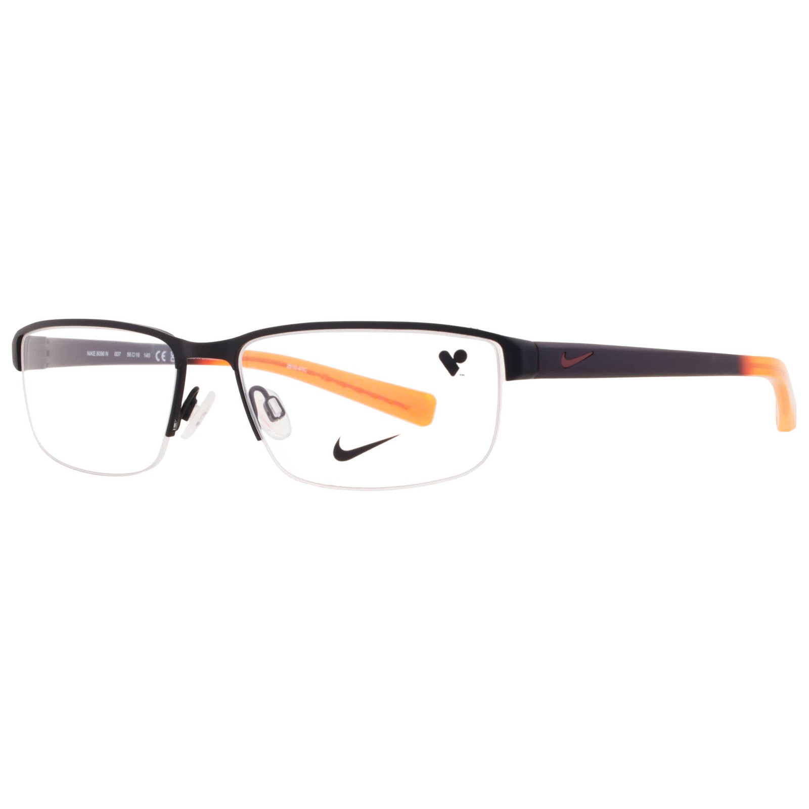 Nike Demo Rectangular Men's Eyeglasses NIKE 8098N 007 56 NIKE 8098N 007 56