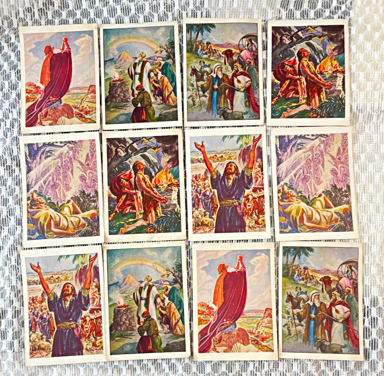 David C. Cook 1942 Bible Picture Cards lot of 12 cards David C. Cook 1942 Bible Picture Cards lot of 12 cards