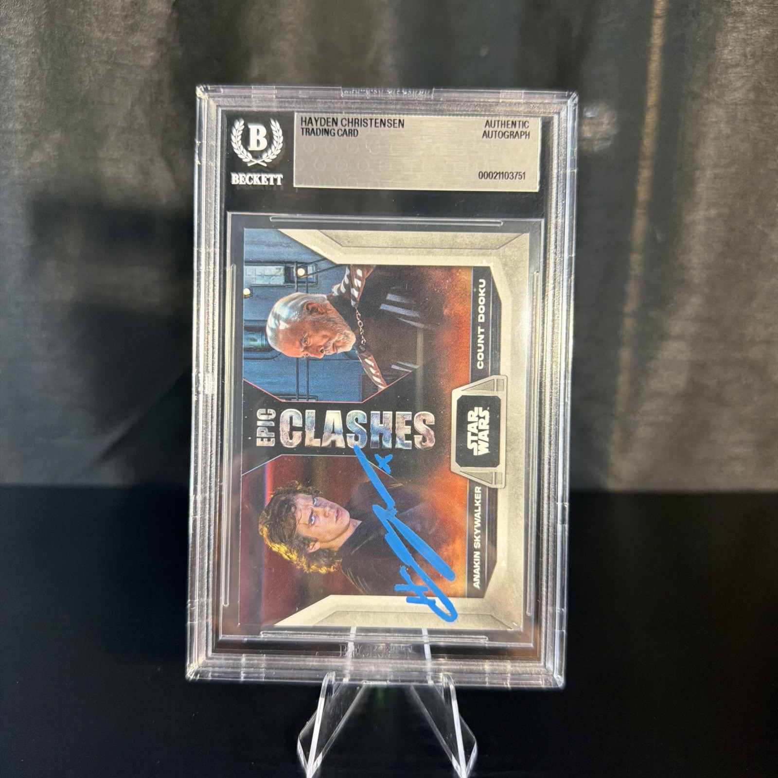 2023 Topps Star Wars Epic Clashes Hayden Christensen Auto Beckett Authenticated 2023 Topps Star Wars Epic Clashes Hayden Christensen Auto Beckett Authenticated
