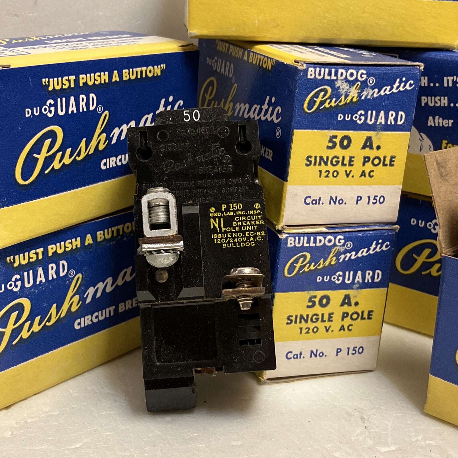Bulldog PUSHMATIC ITE SIEMENS 50A 120/240V 1P 10K Cat. No. P150 (31150) Bulldog PUSHMATIC ITE SIEMENS 50A 120/240V 1P 10K Cat. No. P150 (31150)