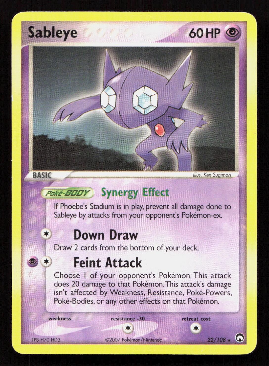 Pokemon SABLEYE 22/108 POWER KEEPERS Pokemon SABLEYE 22/108 POWER KEEPERS