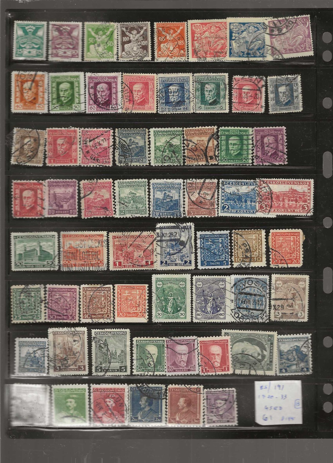 CZECHOSLOVAKIA Classics...Sc #85/191...Used...1920/33...61 Different CZECHOSLOVAKIA Classics...Sc #85/191...Used...1920/33...61 Different