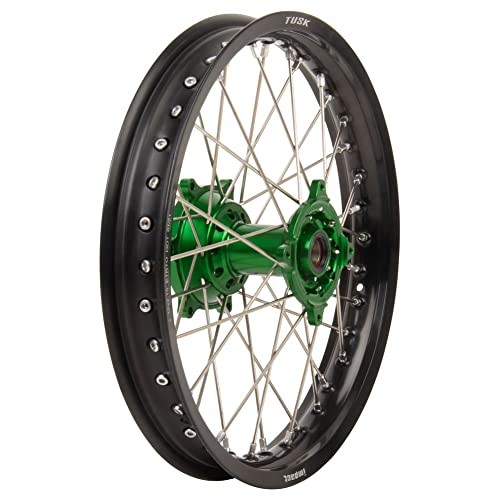 Tusk Impact Complete Rear Wheel, 2.15x18, Black and Green For Kawasaki KX Tusk Impact Complete Rear Wheel, 2.15x18, Black and Green For Kawasaki KX