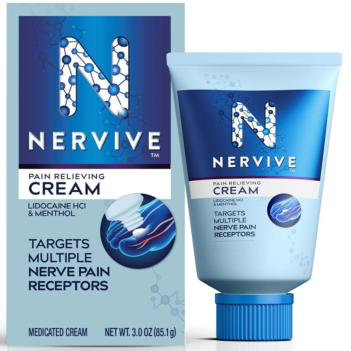 Nervive Pain Relieving Cream 3Oz Maximum Strength Lidocaine Fast Acting Relief Nervive Pain Relieving Cream 3Oz Maximum Strength Lidocaine Fast Acting Relief