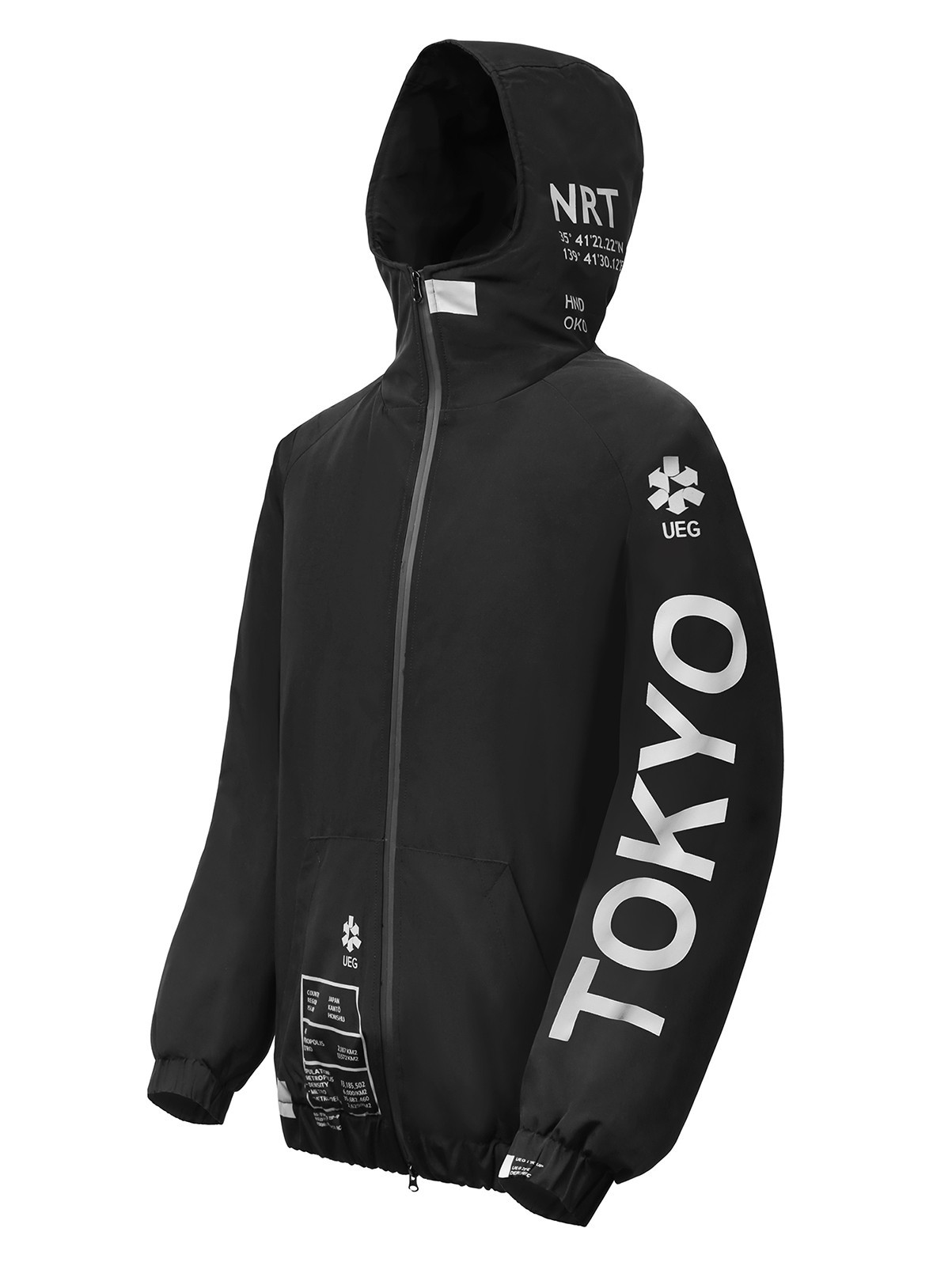 Niepce Men's Techwear Streetwear Hooded Jacket Black Windbreaker Zip Up Coat Niepce Men's Techwear Streetwear Hooded Jacket Black Windbreaker Zip Up Coat
