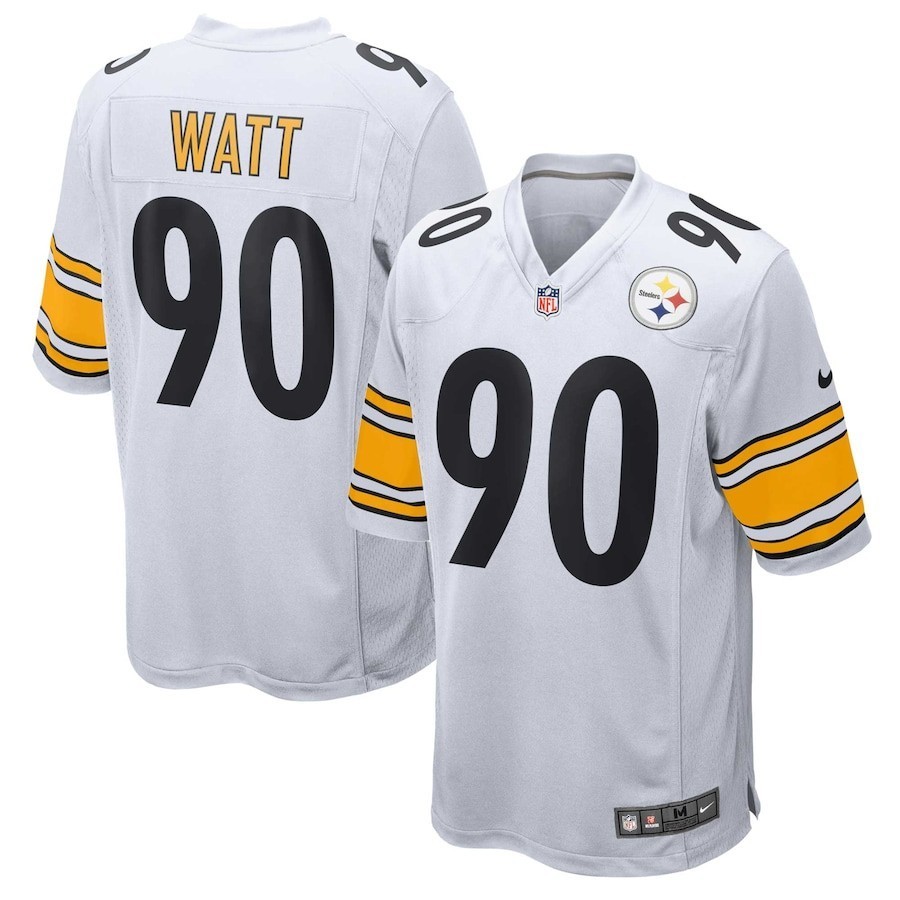 Men\'s #90 T.J. Watt Black/White  Player SportShirt Adult - All Stitched