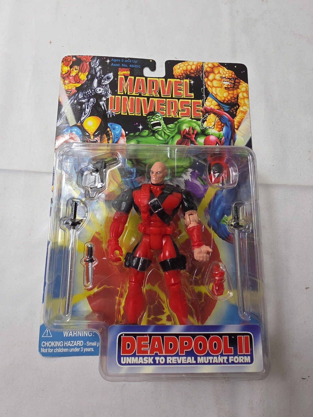 Vintage 1996 Marvel Deadpool II Unmasked Action Figure w/minor box flexing