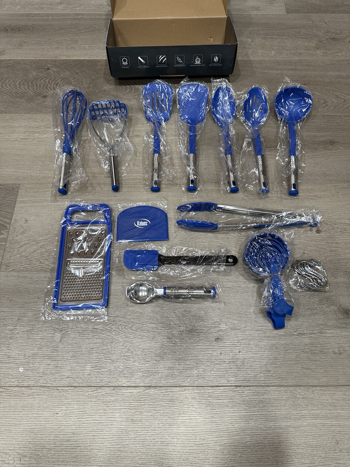 Kaluns 35 Pc Kitchen Utensil Set Blue Stainless Steel Silicone New Open Box