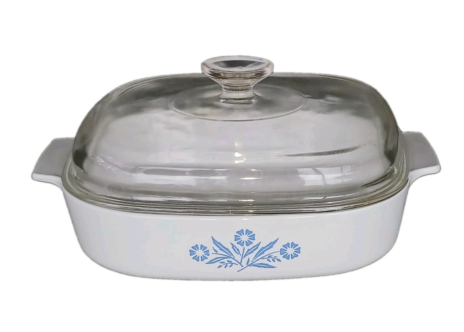 1972 A-10 Pyrex Corning Ware Blue Cornflower Casserole and A-12C Lid Orig. Owner