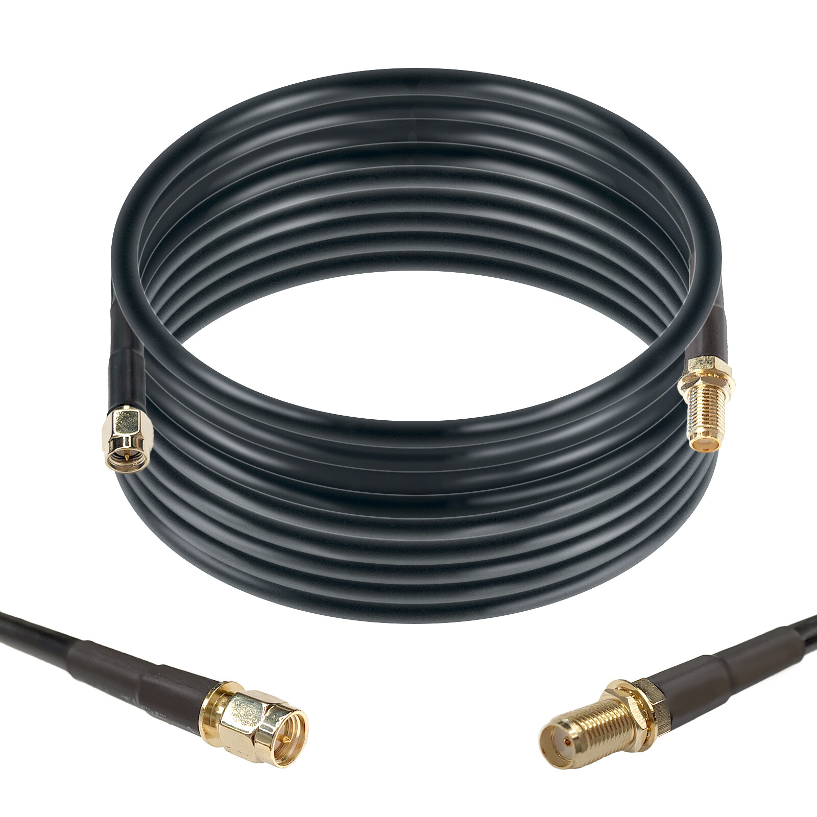 Maswell® Professional LMR200 Low Loss Cable SMA Male to SMA Female Shield signal