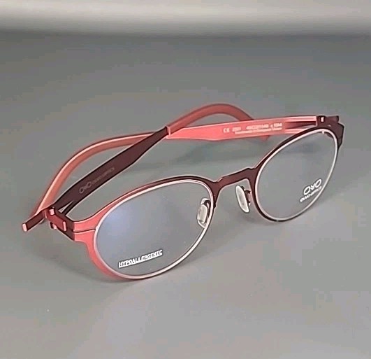 New OVVO Optics 2321 Cherry Red Handmade Titanium Eyeglass Frame 45/21/140