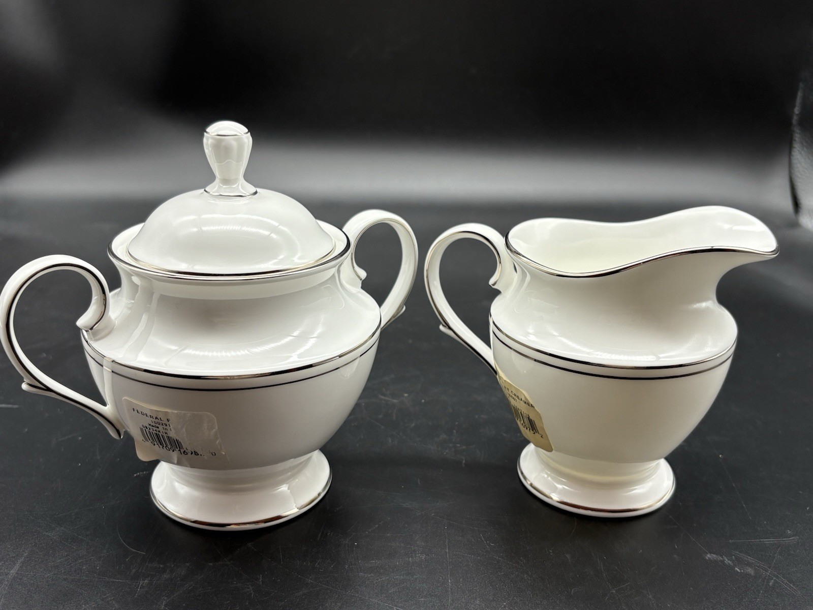 Lenox Classics Collection Federal Platinum Creamer and Sugar Lenox Classics Collection Federal Platinum Creamer and Sugar
