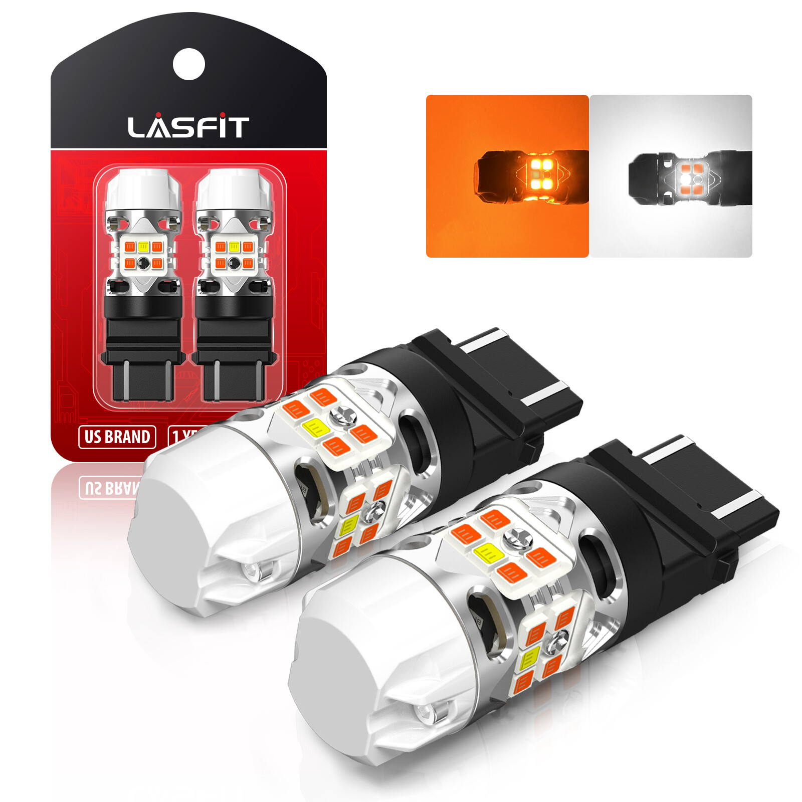 LASFIT LED Turn Signal Lights Switchback 3157 for Chevy Silverado 1500 1999-2013