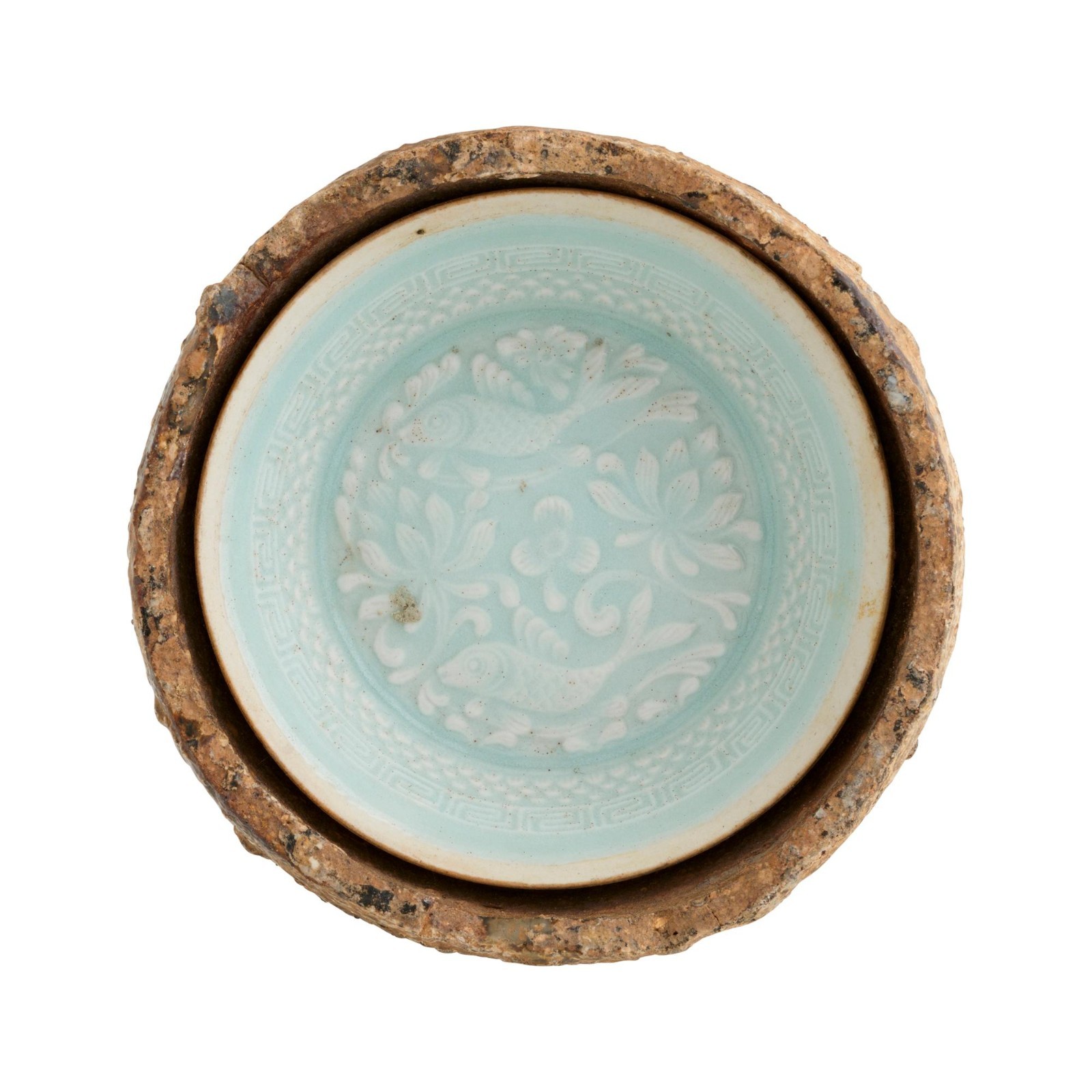 11th Century Antique Chinese Porcelain Song Dynasty Qingbai Double Fish Plate 11th Century Antique Chinese Porcelain Song Dynasty Qingbai Double Fish Plate