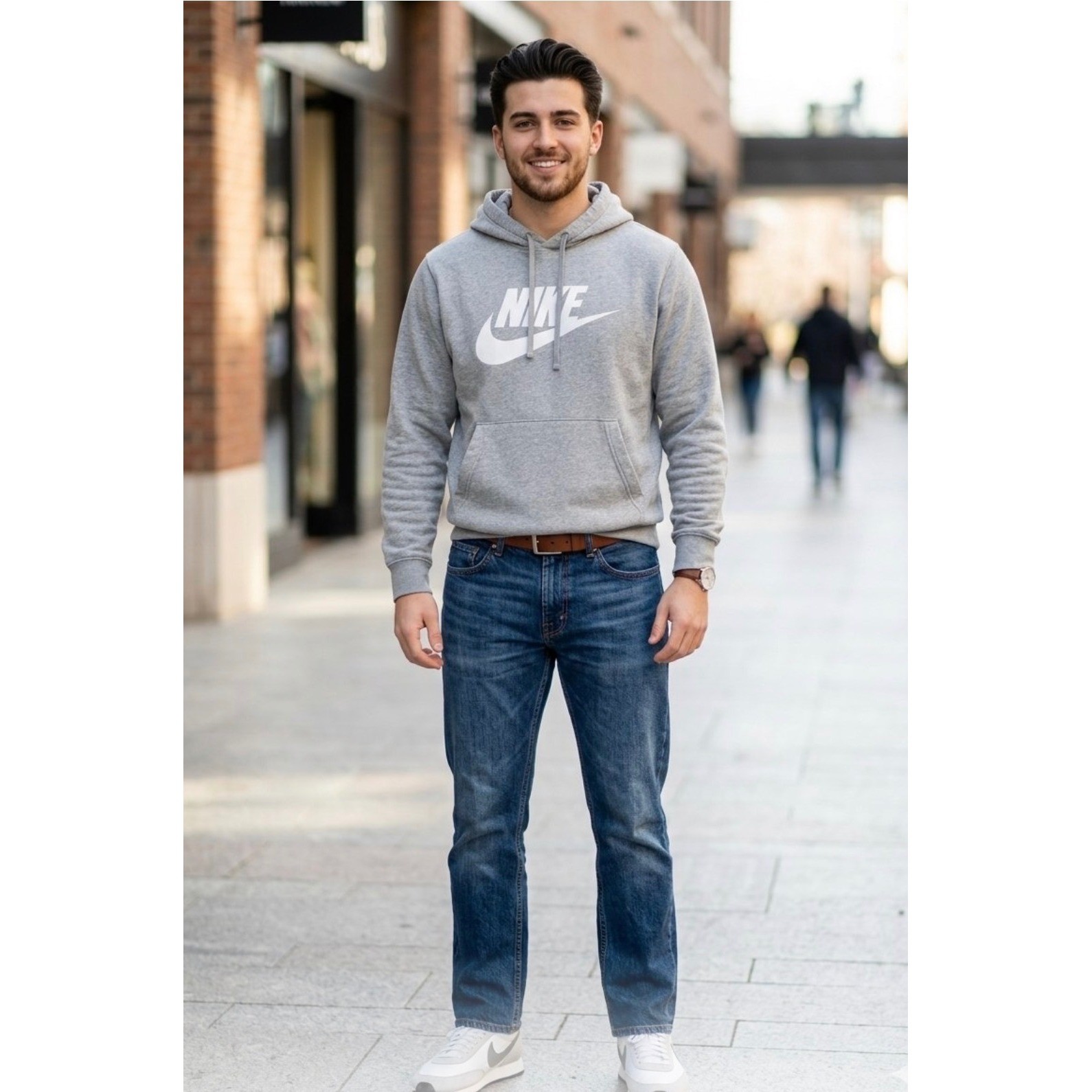 Nike Sportswear Club Fleece Hoodie Mens Medium Gray White Futura Logo Pullover Nike Sportswear Club Fleece Hoodie Mens Medium Gray White Futura Logo Pullover