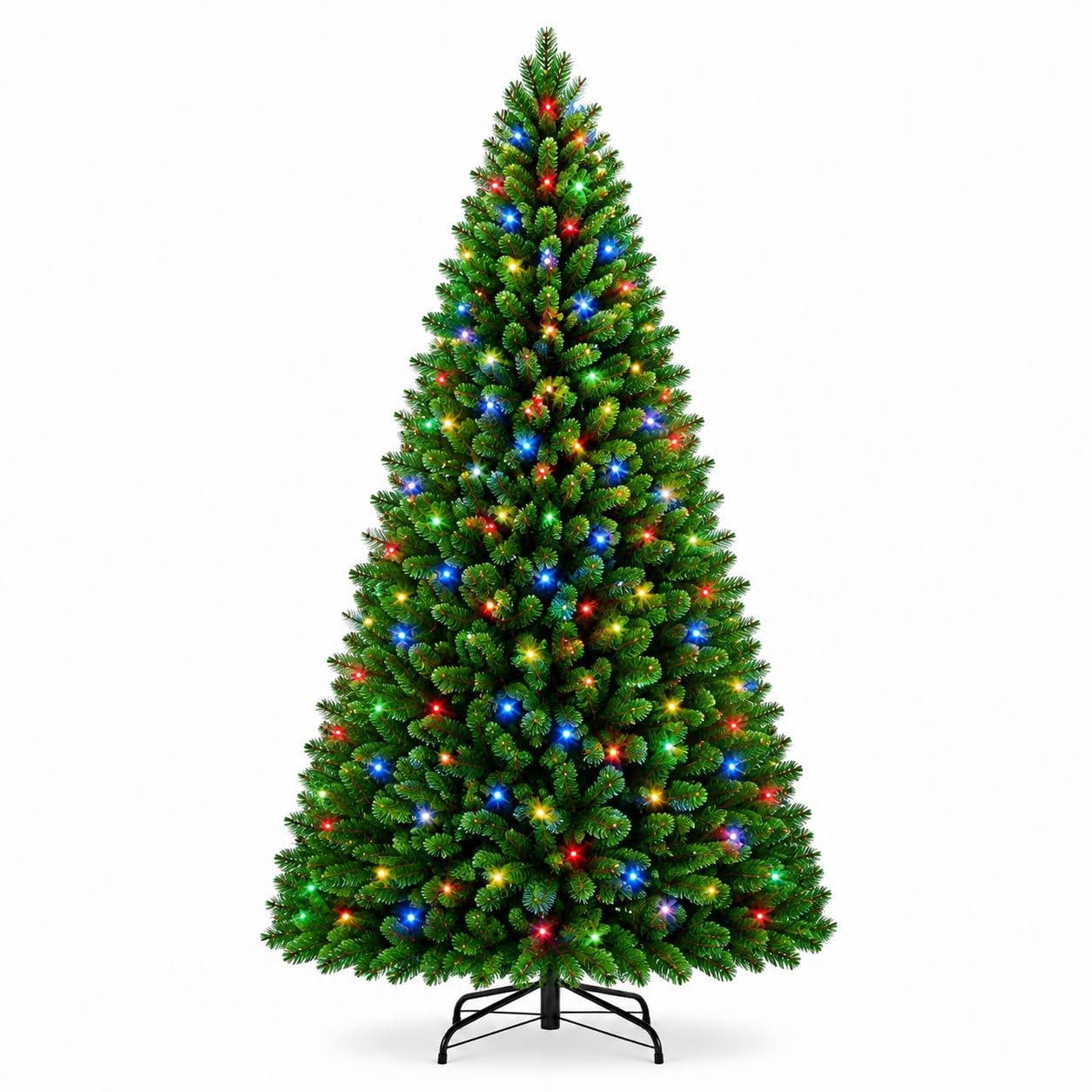 4.5FT 6FT 7.5FT 9FT Pre-Lit Artificial Christmas Tree, Dual-Color LEDs, Hinged 4.5FT 6FT 7.5FT 9FT Pre-Lit Artificial Christmas Tree, Dual-Color LEDs, Hinged