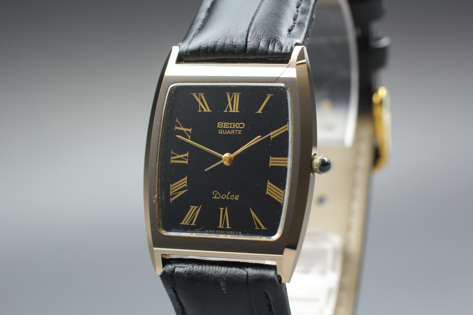 Roman [Exc+5] Vintage GOLD SEIKO DOLCE 6030-5320 Men's Quartz Watch From JAPAN