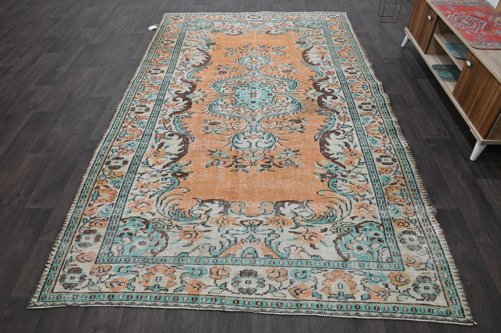 Oushak 6x10,Turkish Rug,vintage,anatolian,ORANGE,kilim,Bohemian,handmade,wool Oushak 6x10,Turkish Rug,vintage,anatolian,ORANGE,kilim,Bohemian,handmade,wool