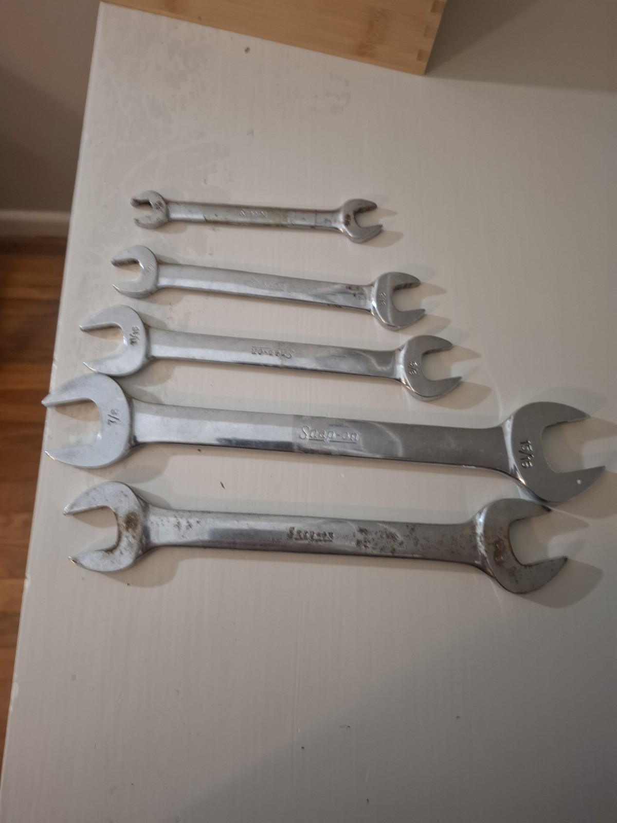 Vintage Snap-On Four-Way Angle Head Open End Wrench Set 5 Pc SAE 3/8 Vintage Snap-On Four-Way Angle Head Open End Wrench Set 5 Pc SAE 3/8