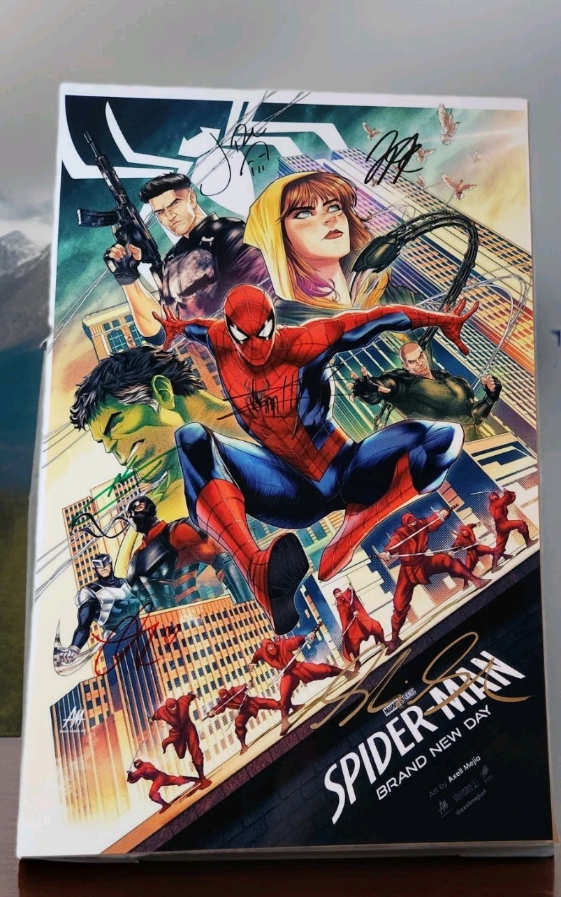 SPIDER-MAN BRAND NEW DAY CAST Autographed 11x17  Photo- with COA