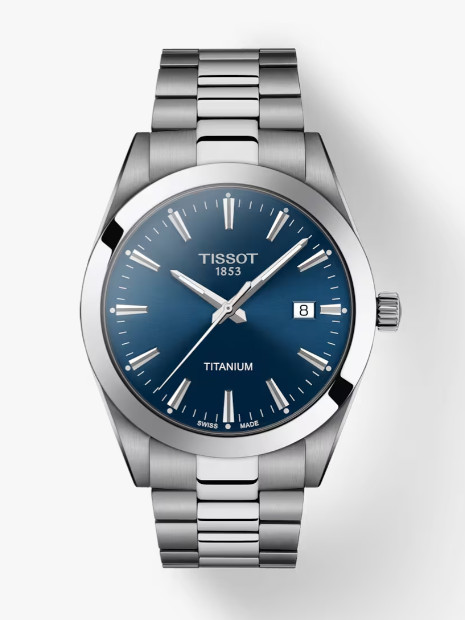 Tissot Gentleman Titanium T-Classic Blue-Dial 40mm Men\'s Watch T1274104404100