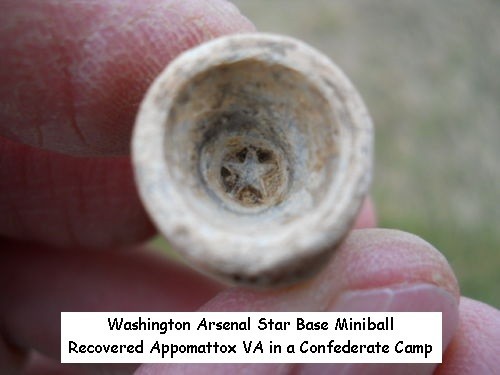 Old Rare Vintage Antique Civil War Relic Washington Aresnal Star Base Miniball Old Rare Vintage Antique Civil War Relic Washington Aresnal Star Base Miniball