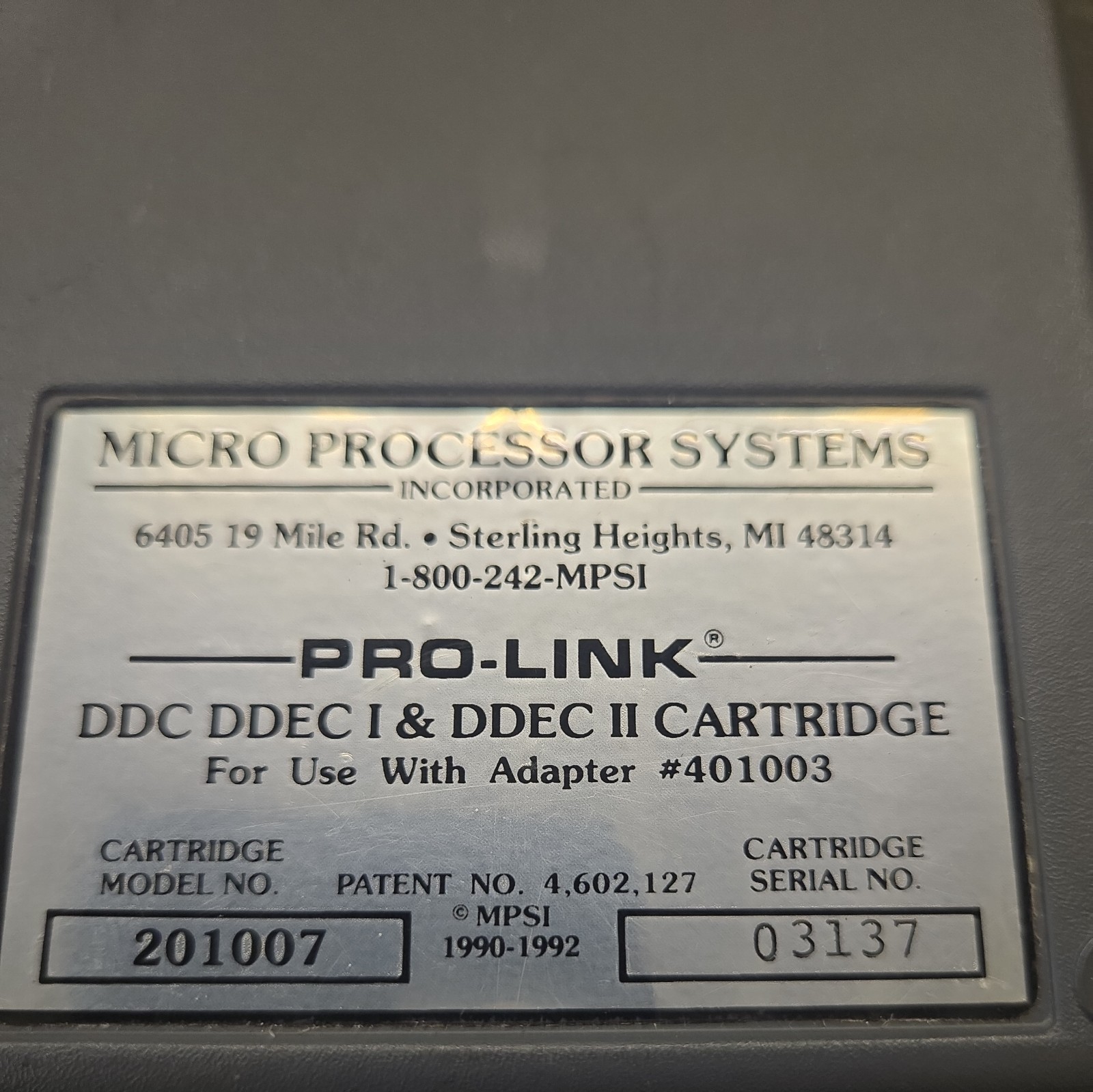 NEXIQ MPSI Pro-Link 201007 Detroit Diesel DDEC I II Diagnostic Cartridge NEXIQ MPSI Pro-Link 201007 Detroit Diesel DDEC I II Diagnostic Cartridge