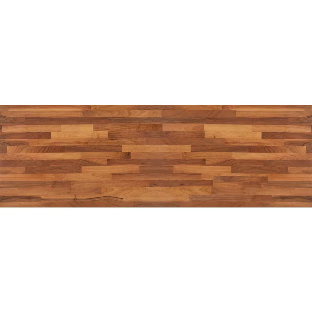 6 Ft. L X 25 In. D Finished Engineered Walnut Butcher Block Countertop with Stan